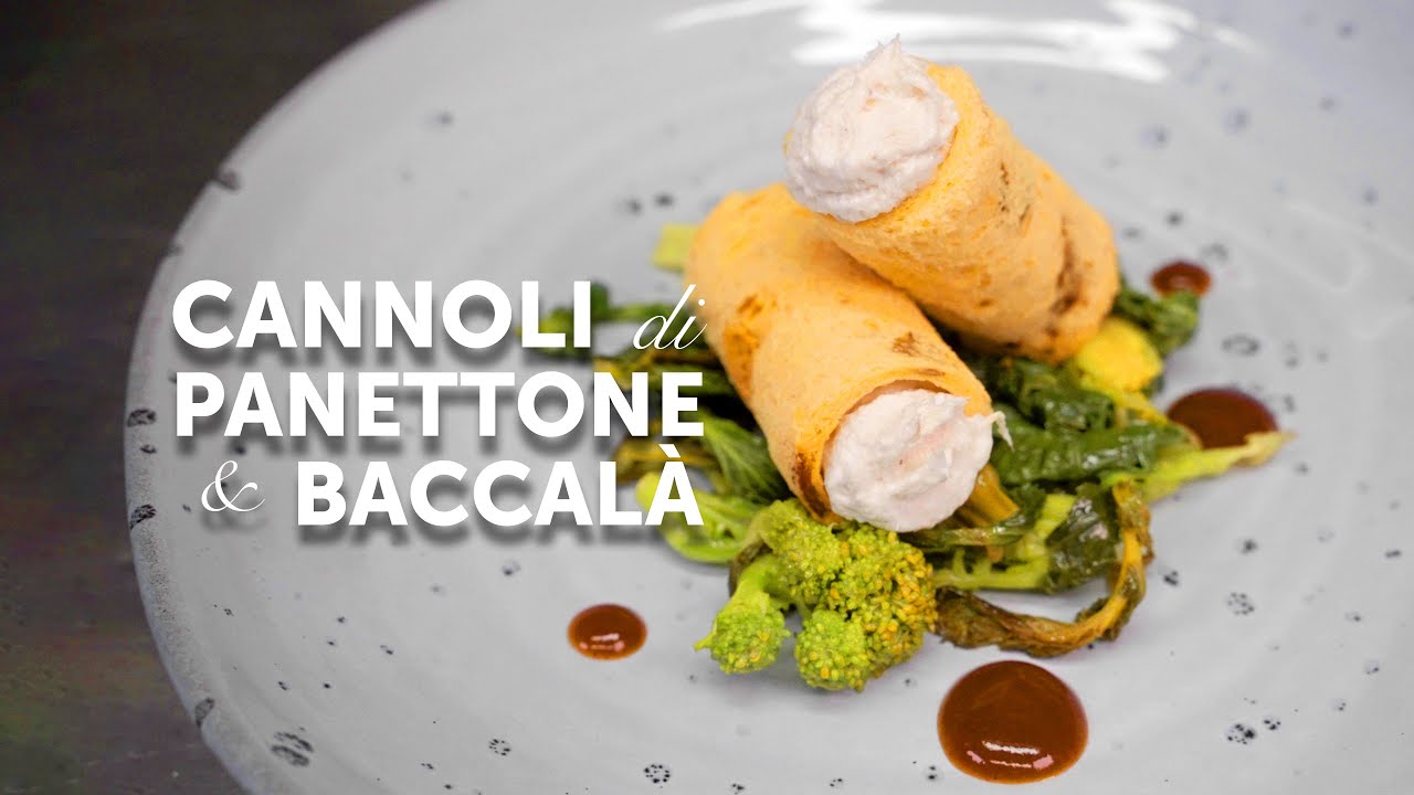 Cannoli di Panettone e Baccalà: Antipasto Gourmet di chef Martino Scarpa